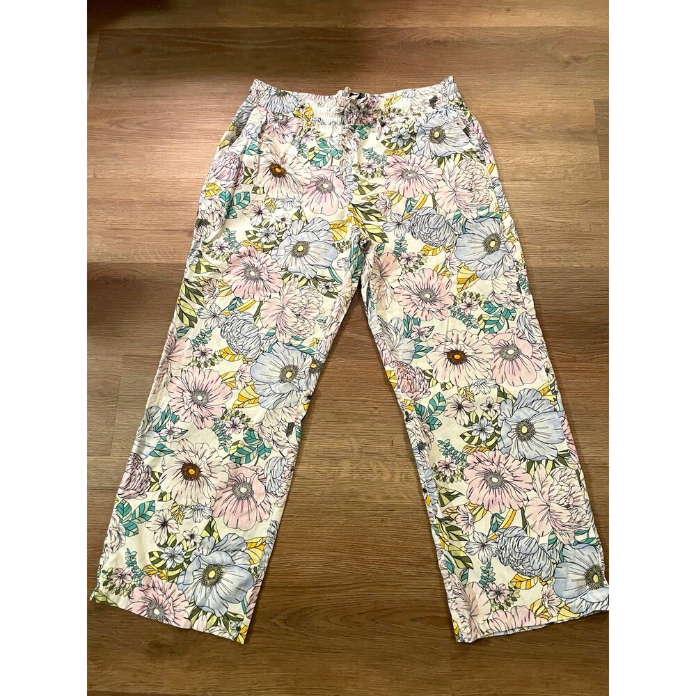 GAP Women’s Cotton Multicolor Floral Pajama Pants Regular Size L